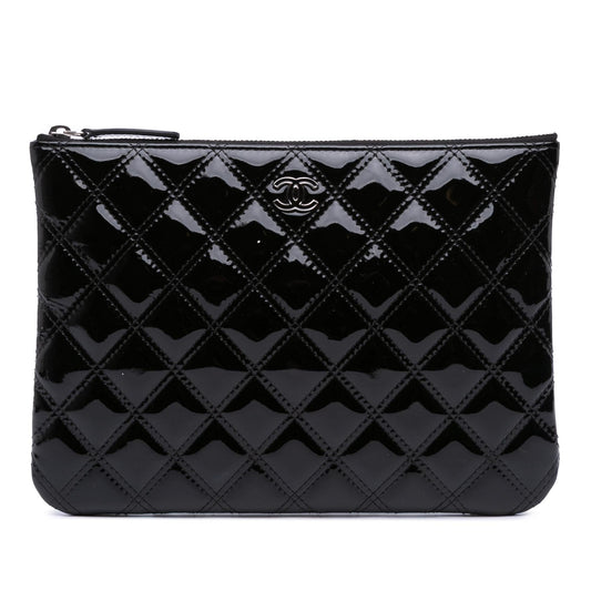 Chanel Gabrielle Patent Leather Black Shoulder Bag Style 19