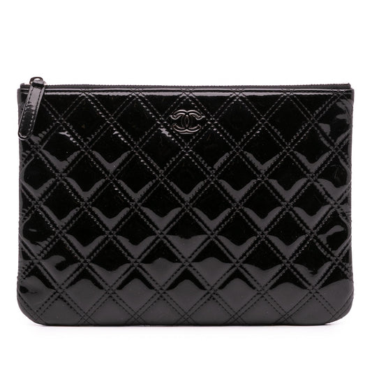 Chanel Gabrielle Patent Leather Black Shoulder Bag Style 18
