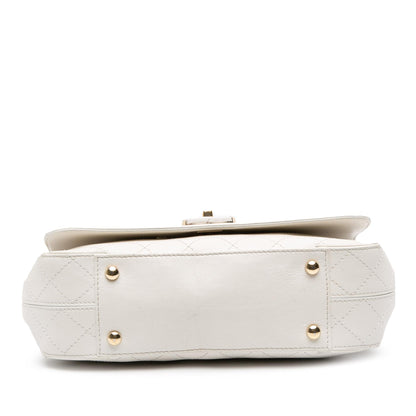 Chanel Medium Stitched Calfskin Covered Cc Flap