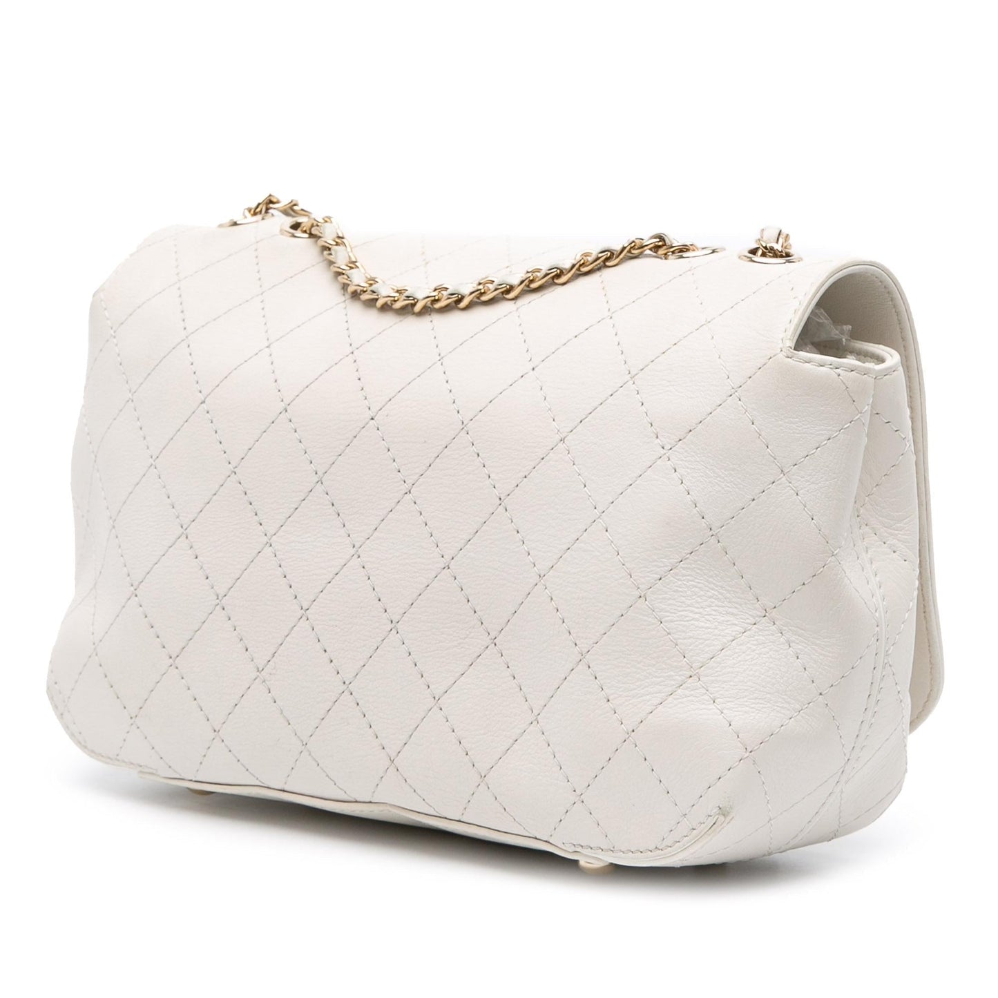 Chanel Medium Stitched Calfskin Covered Cc Flap