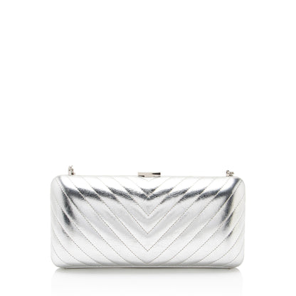 Chanel Metallic Crumpled Lambskin Fringe Clutch