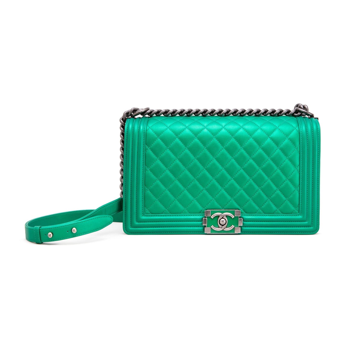 Chanel Boy Medium Calfskin Green Handbag