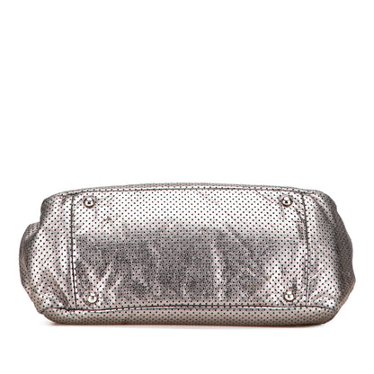 Chanel Metallic Perforated Calfskin Drill Accordion Flap