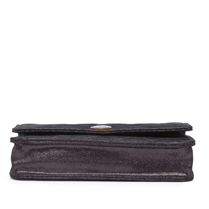 Chanel Metiers D Art Quilted Iridescent Lambskin Tartan Button Wallet On Chain