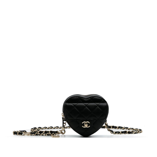 Chanel Mini Lambskin Cc In Love Heart Belt Bag