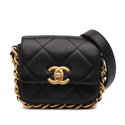 Chanel Gabrielle Calfskin Black Shoulder Bag Calfskin