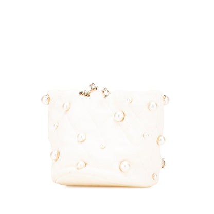 Chanel Mini Quilted Lambskin About Pearls Drawstring Bucket Bag