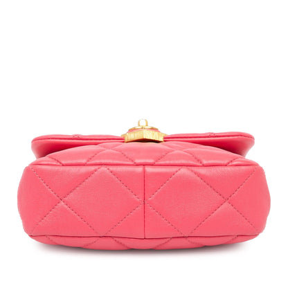 Chanel Mini Quilted Lambskin Acrylic Coco Love Flap