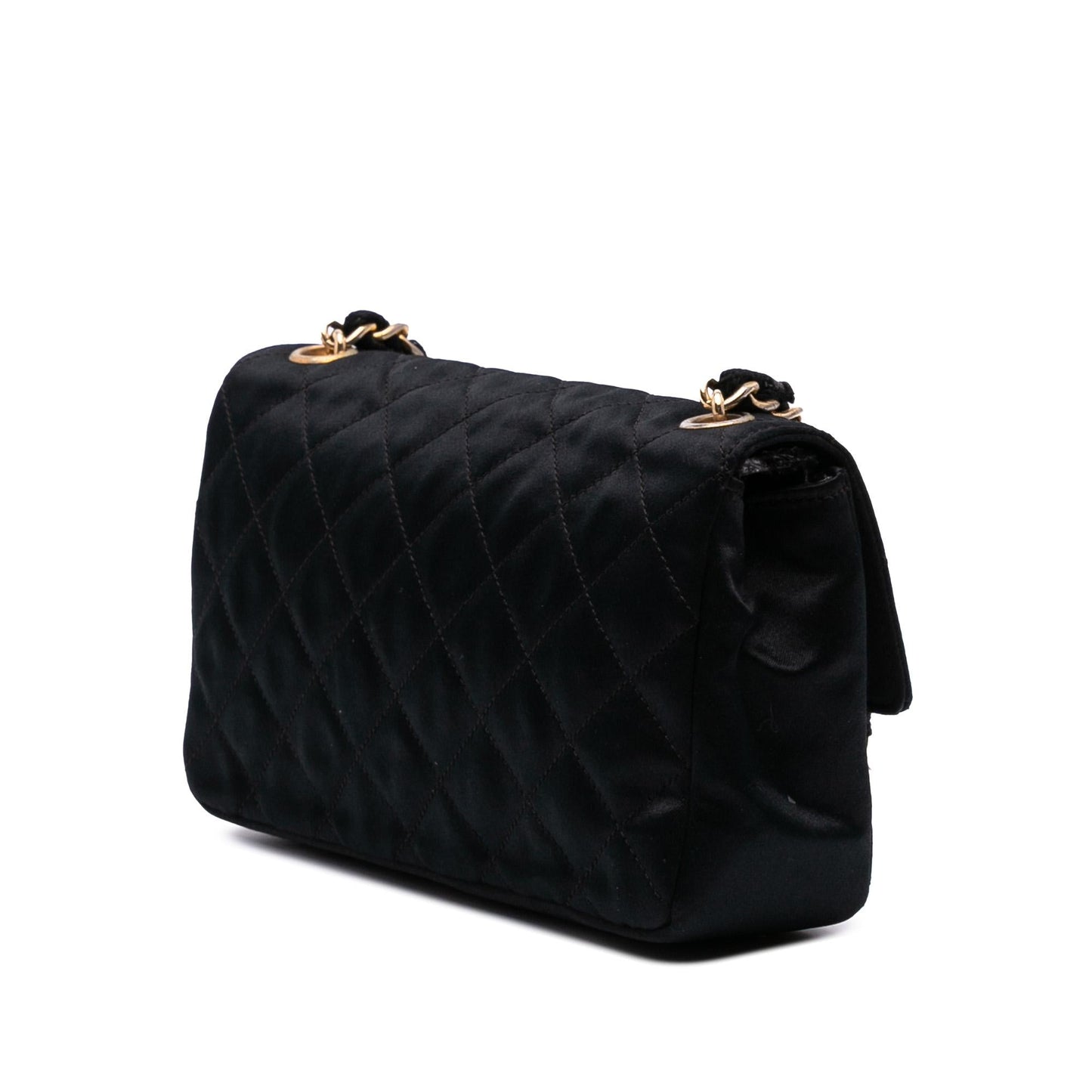 Chanel Mini Rectangular Cc Quilted Satin Flap