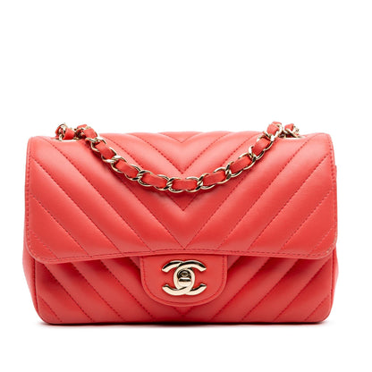 Chanel Gabrielle Lambskin Red Shoulder Bag Lambskin