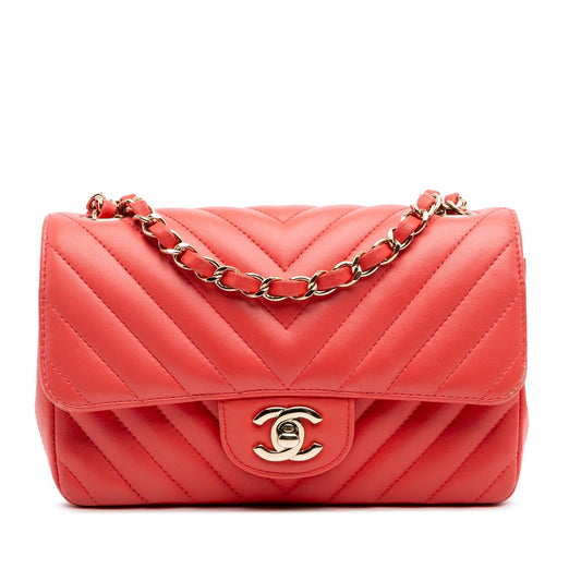 Chanel Gabrielle Lambskin Red Shoulder Bag Lambskin