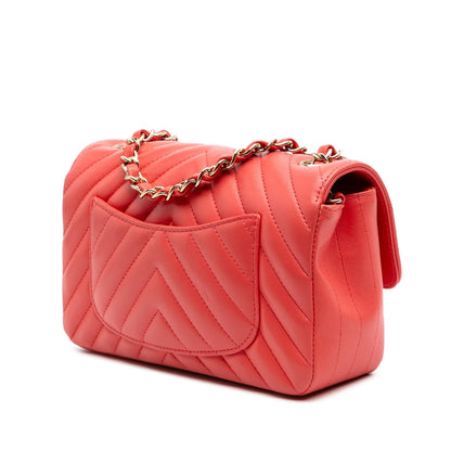 Chanel Gabrielle Lambskin Red Shoulder Bag Lambskin