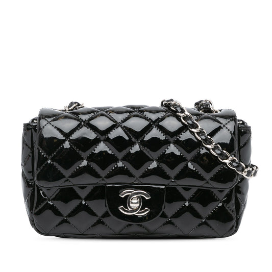 Chanel Gabrielle Patent Leather Black Shoulder Bag Style 13