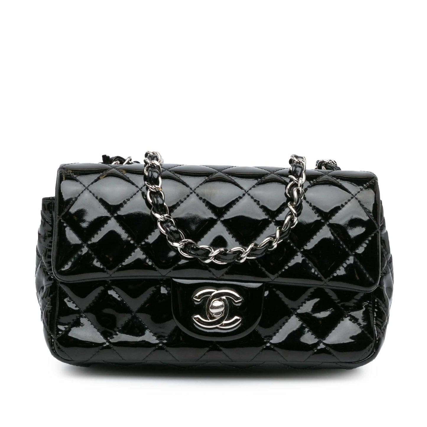 Chanel Gabrielle Patent Leather Black Shoulder Bag Style 11