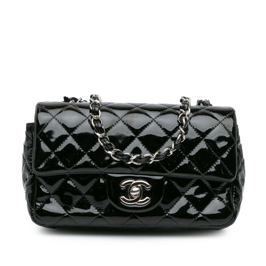 Chanel Gabrielle Patent Leather Black Shoulder Bag Style 11