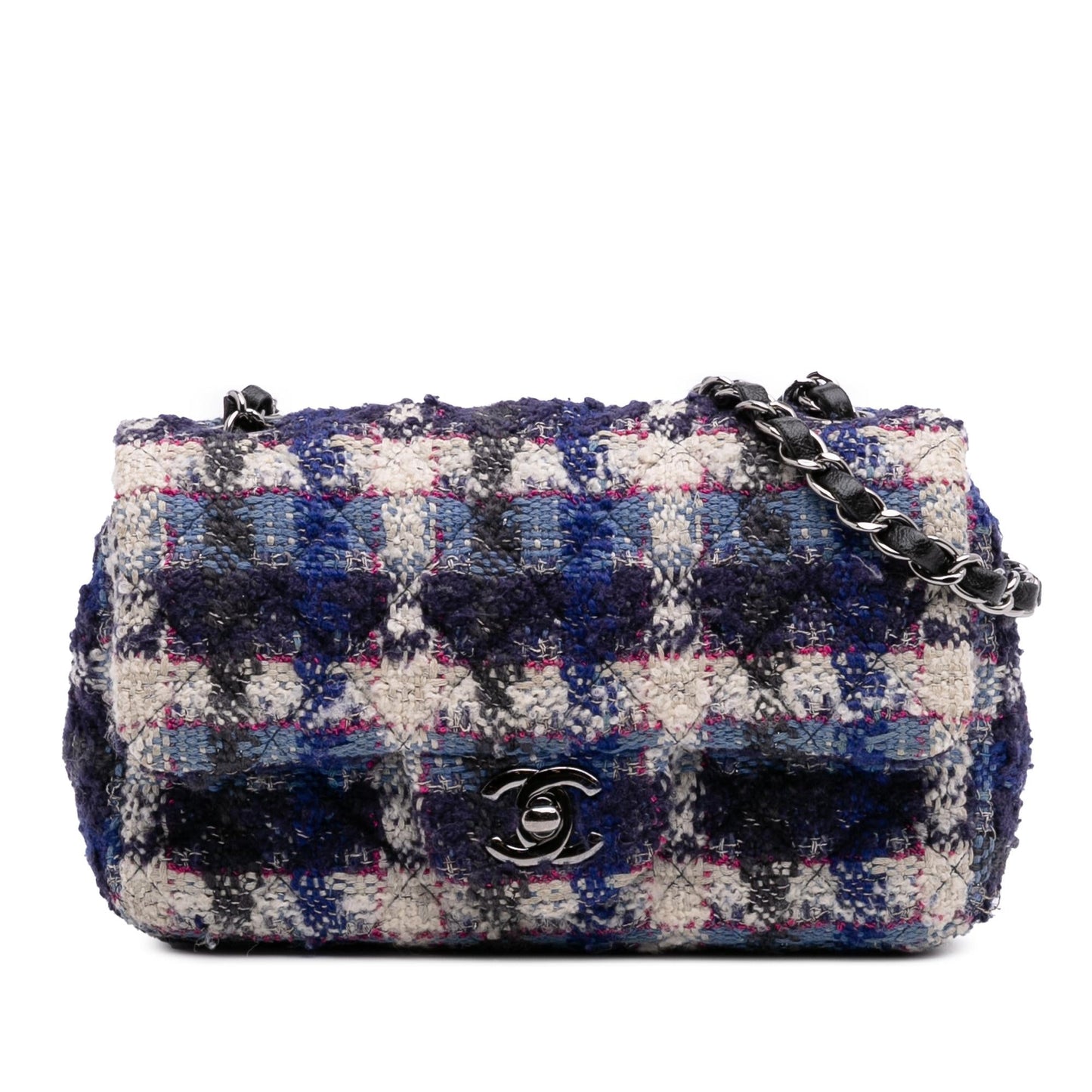 Chanel Gabrielle Tweed Blue Shoulder Bag