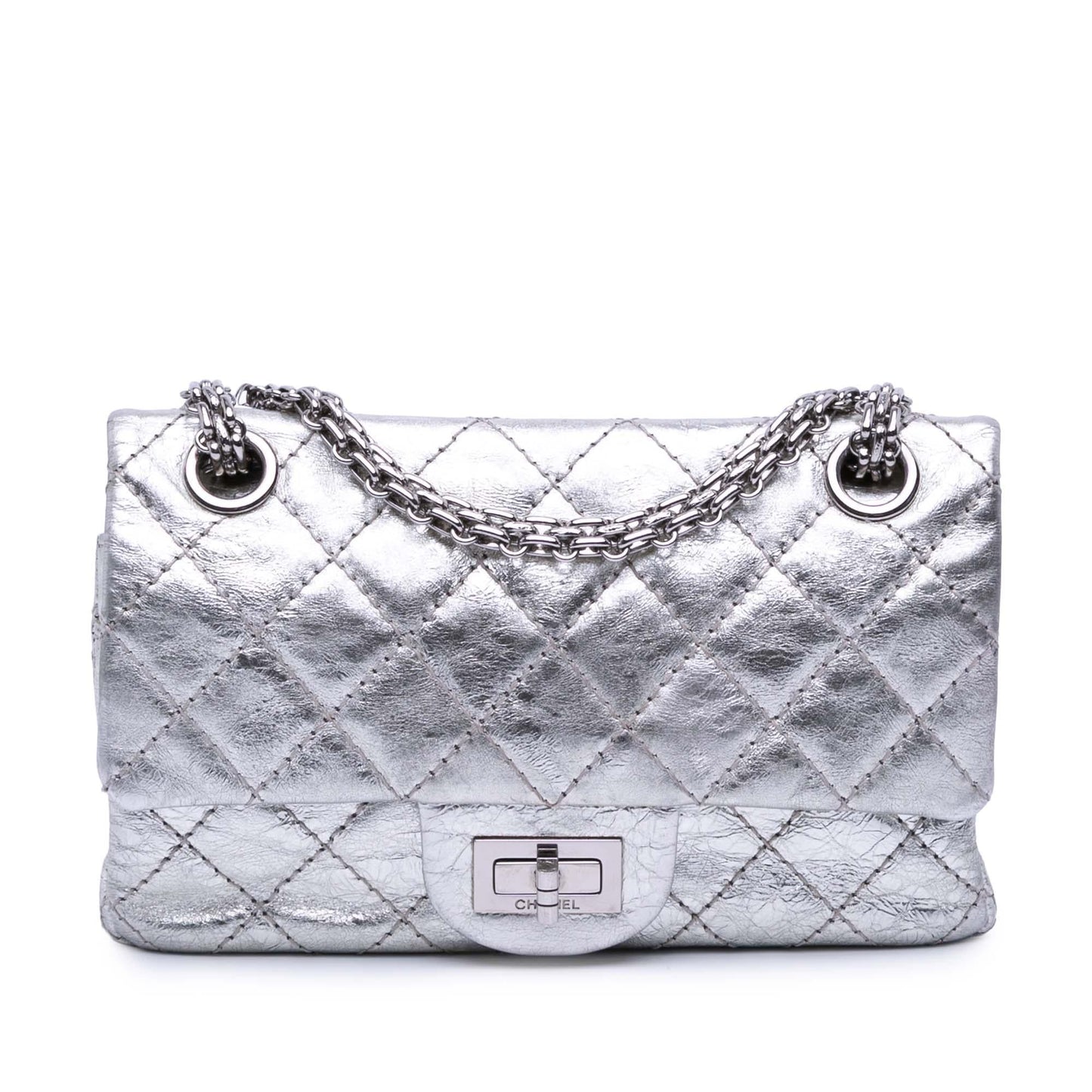 Chanel Mini Reissue 2 55 Metallic Aged Calfskin Double Flap 224