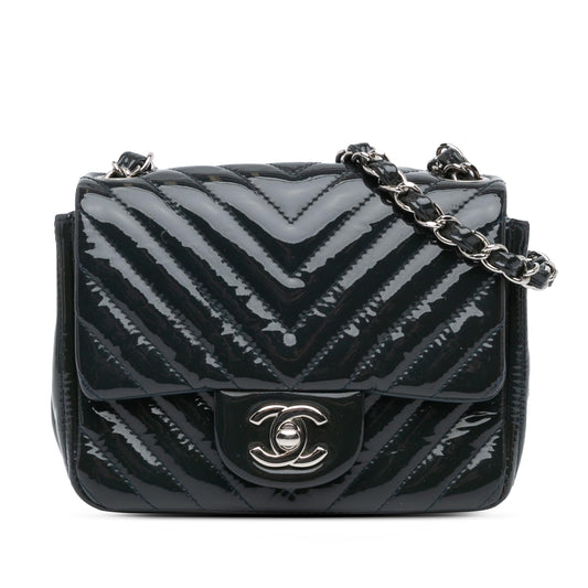 Chanel Gabrielle Patent Leather Blue Shoulder Bag Patent Leather