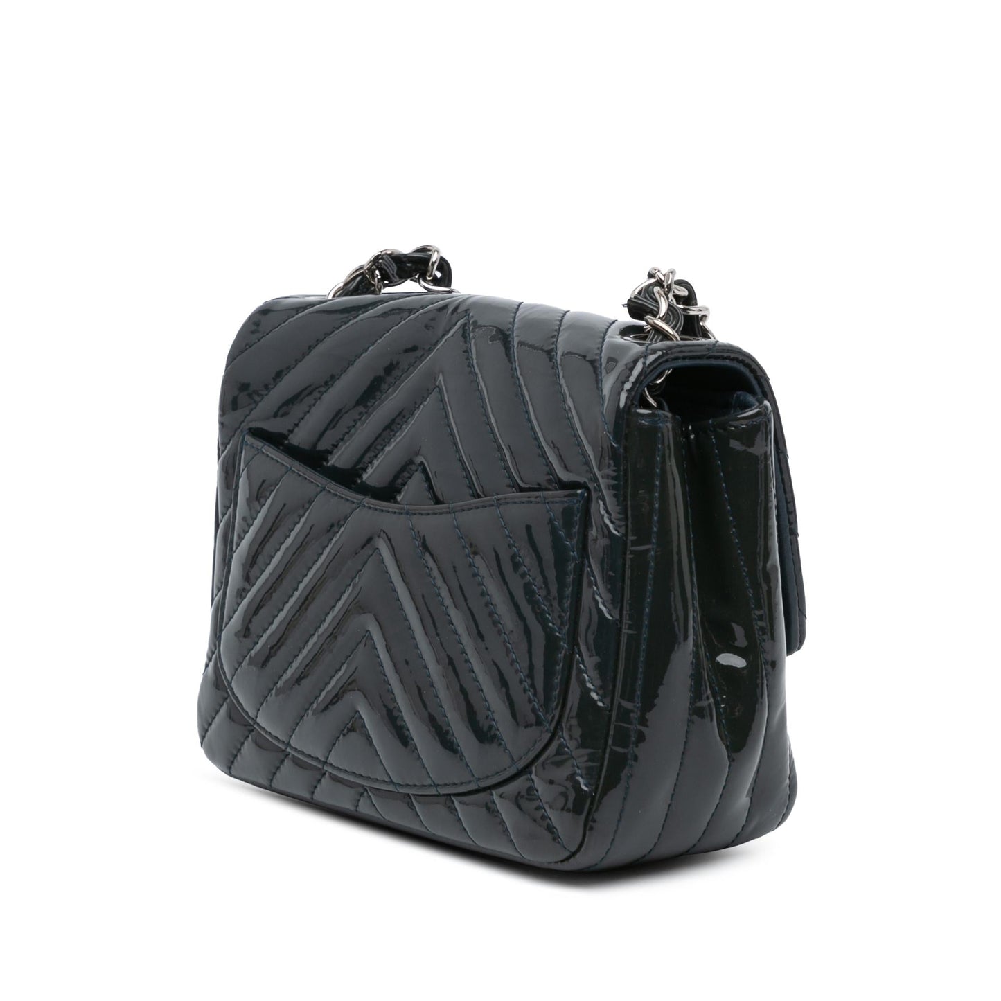 Chanel Gabrielle Patent Leather Blue Shoulder Bag Patent Leather