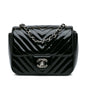 Chanel Mini Square Classic Chevron Patent Flap