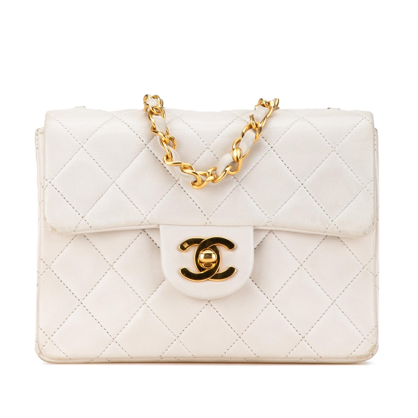 Chanel Gabrielle Lambskin White Shoulder Bag Style 8