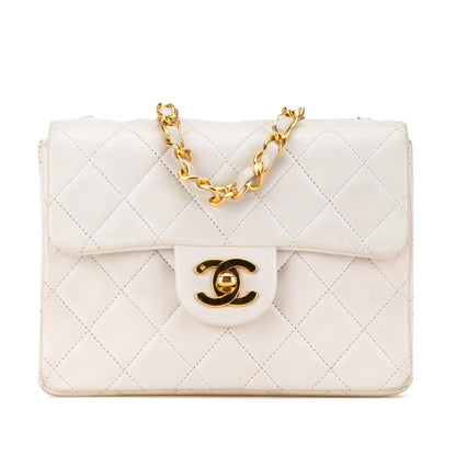 Chanel Gabrielle Lambskin White Shoulder Bag Style 8