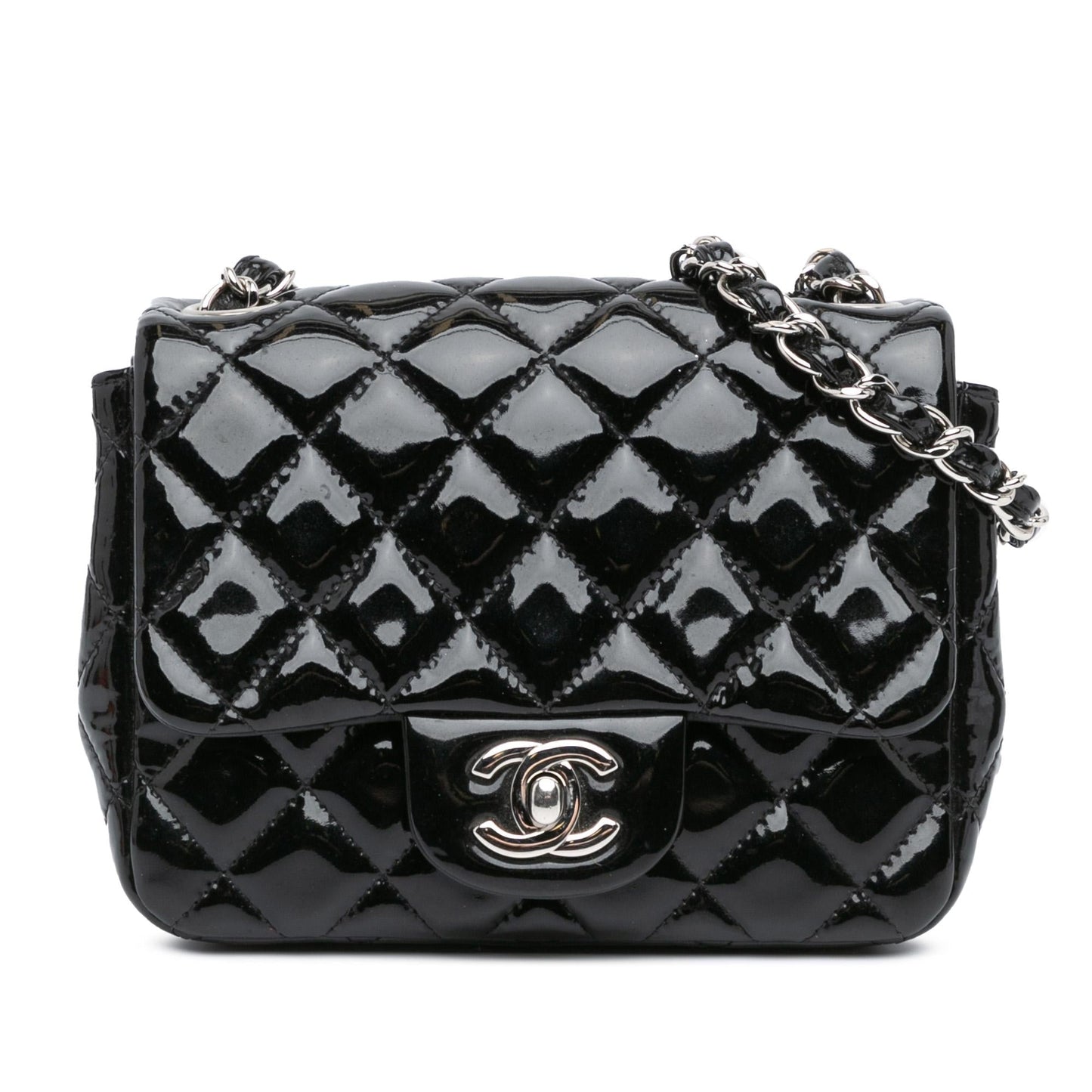 Chanel Gabrielle Patent Leather Black Shoulder Bag Style 17
