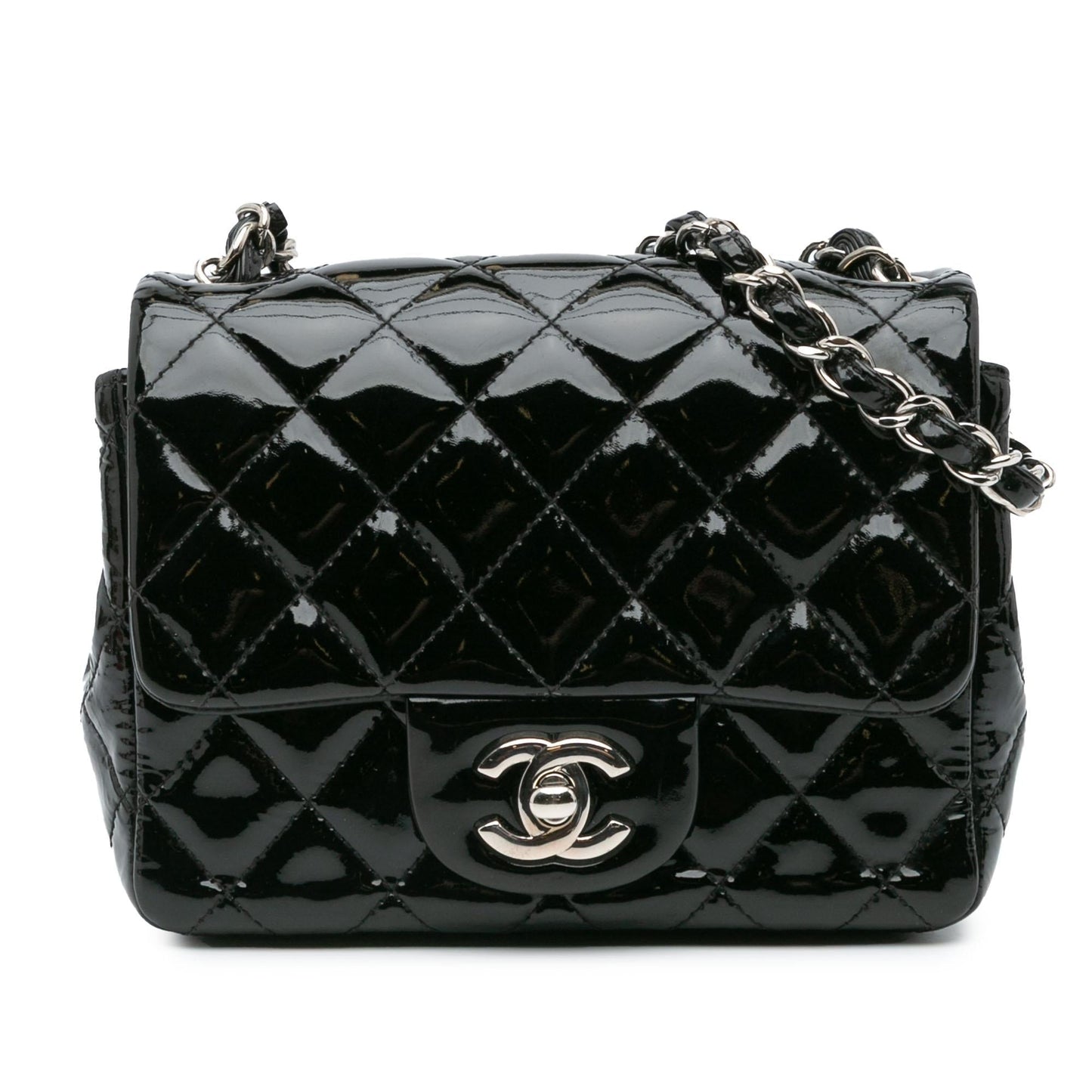 Chanel Gabrielle Patent Leather Black Shoulder Bag Style 6