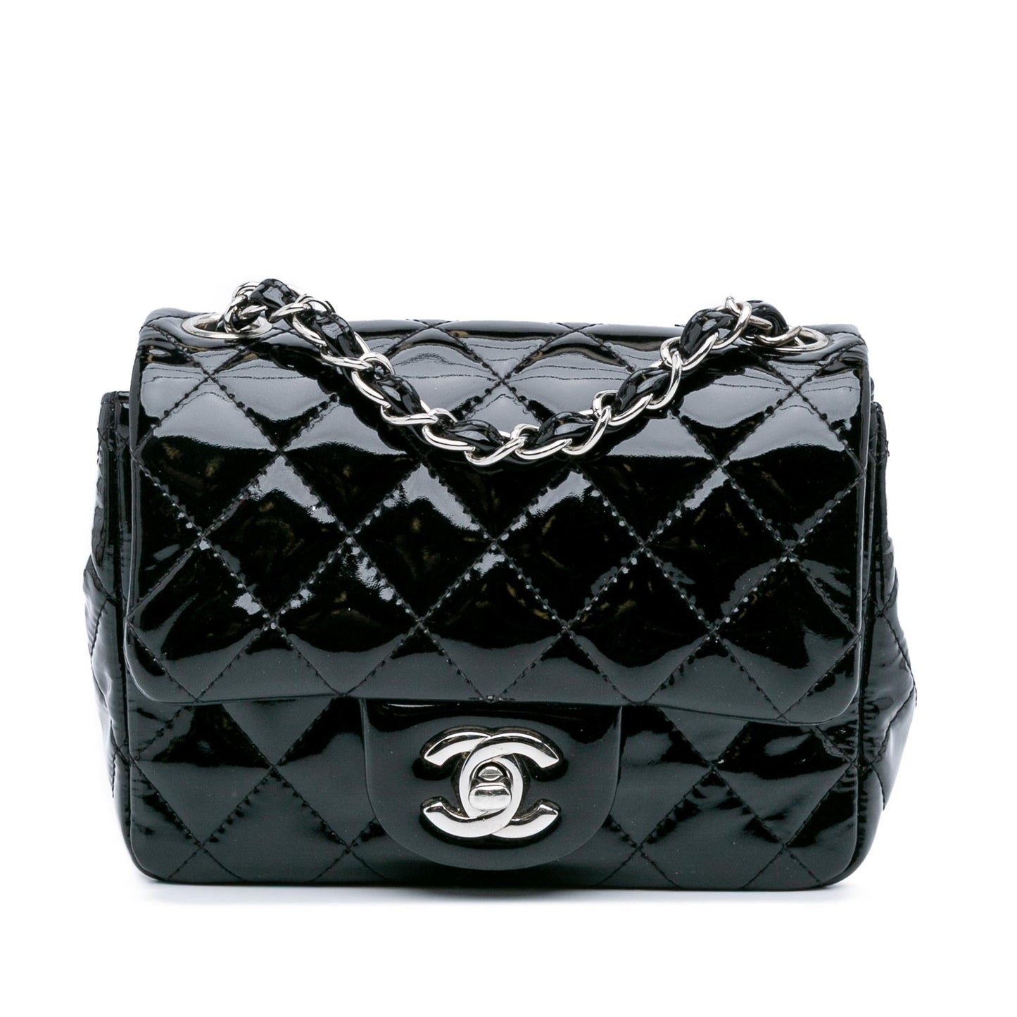 Chanel Gabrielle Patent Leather Black Shoulder Bag Style 7