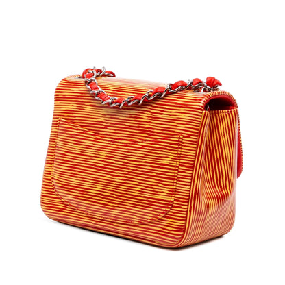 Chanel Mini Square Classic Patent Striped Single Flap