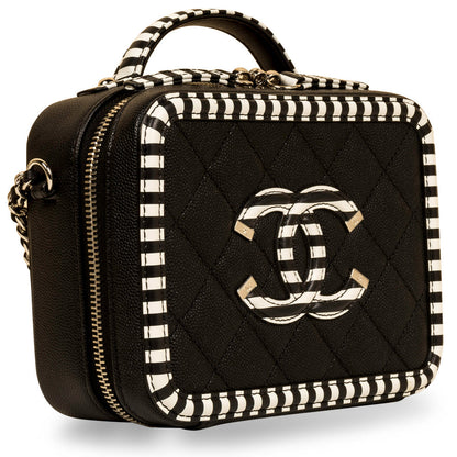 Chanel Vanity Lambskin Black Clutch Style 5