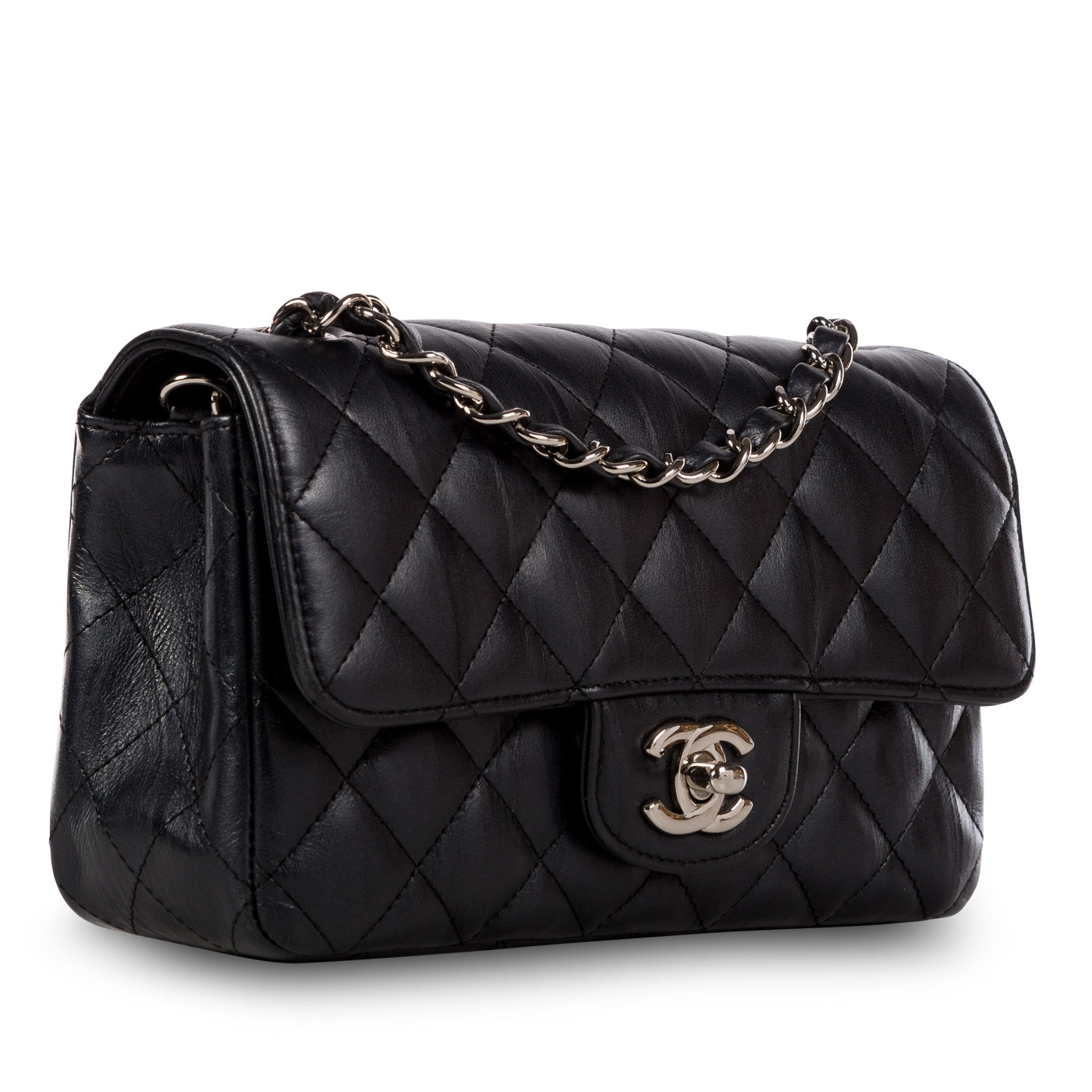 Chanel Classic Flap Lambskin Black Shoulder Bag Style 194