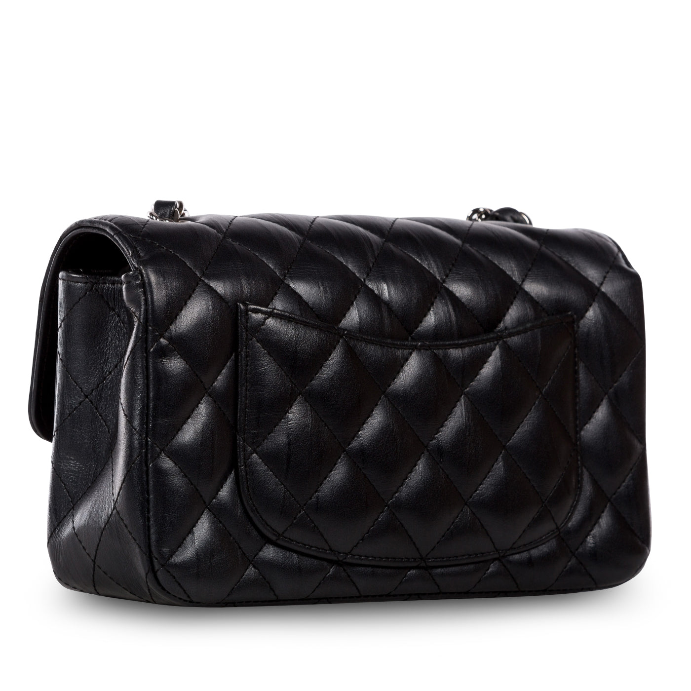 Chanel Classic Flap Lambskin Black Shoulder Bag Style 194