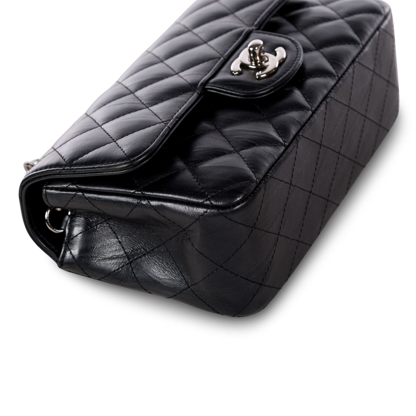 Chanel Classic Flap Lambskin Black Shoulder Bag Style 194