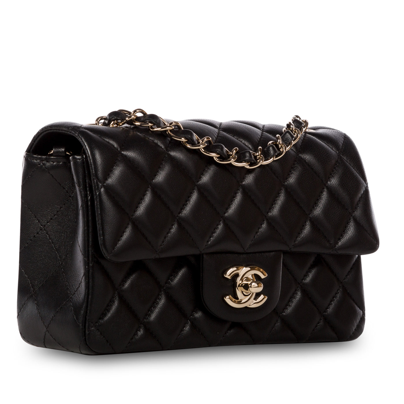 Chanel Classic Flap Lambskin Black Shoulder Bag Style 190