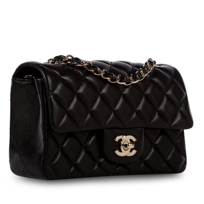 Chanel Classic Flap Lambskin Black Shoulder Bag Style 190