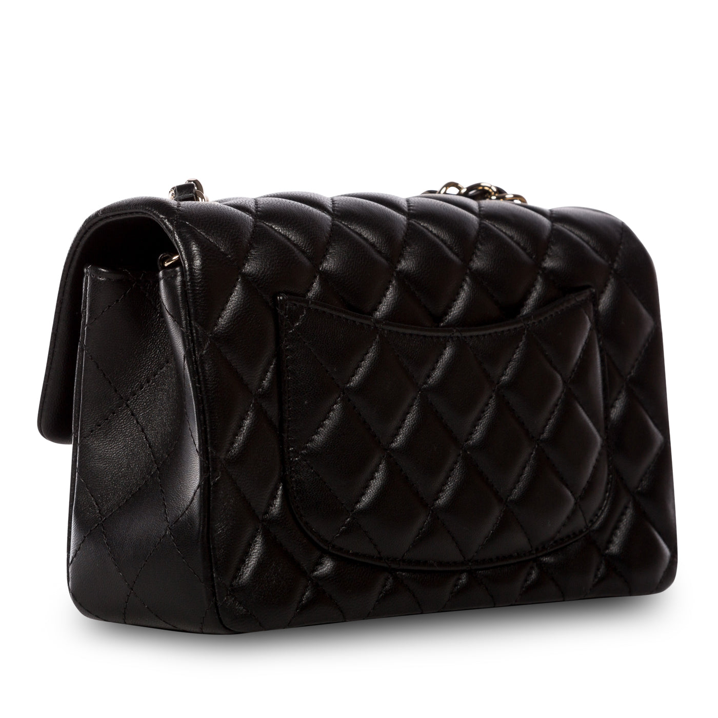 Chanel Classic Flap Lambskin Black Shoulder Bag Style 196