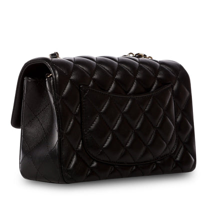 Chanel Classic Flap Lambskin Black Shoulder Bag Style 190