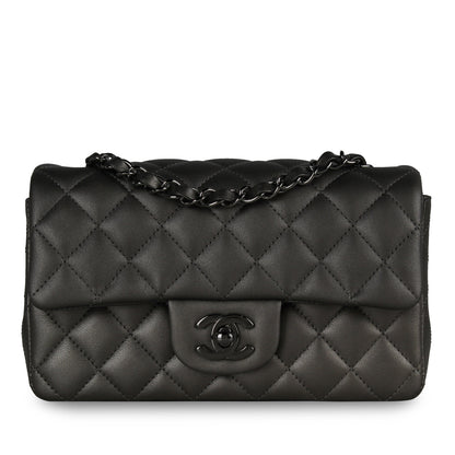 Chanel Classic Flap Lambskin Black Shoulder Bag Style 174