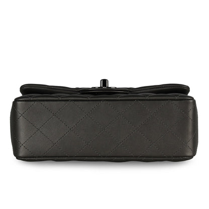 Chanel Classic Flap Lambskin Black Shoulder Bag Style 174