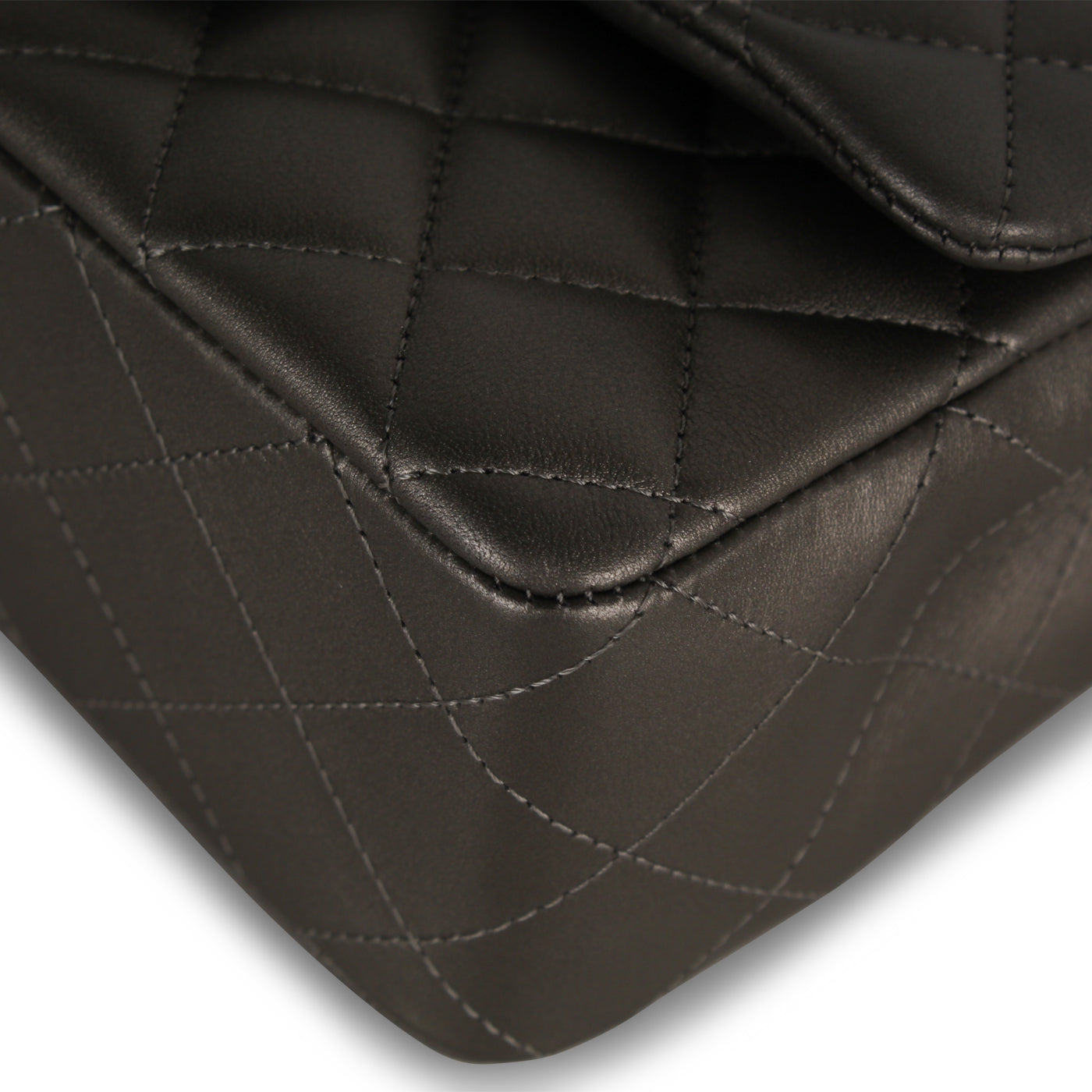 Chanel Classic Flap Lambskin Black Shoulder Bag Style 174