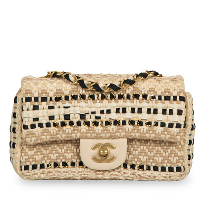 Chanel Classic Flap Tweed Black Shoulder Bag Tweed