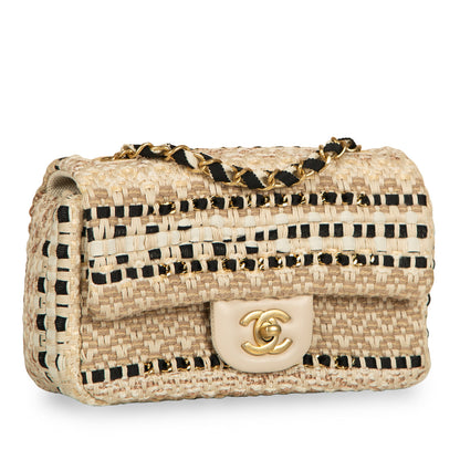Chanel Classic Flap Tweed Black Shoulder Bag Tweed
