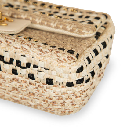 Chanel Classic Flap Tweed Black Shoulder Bag Tweed