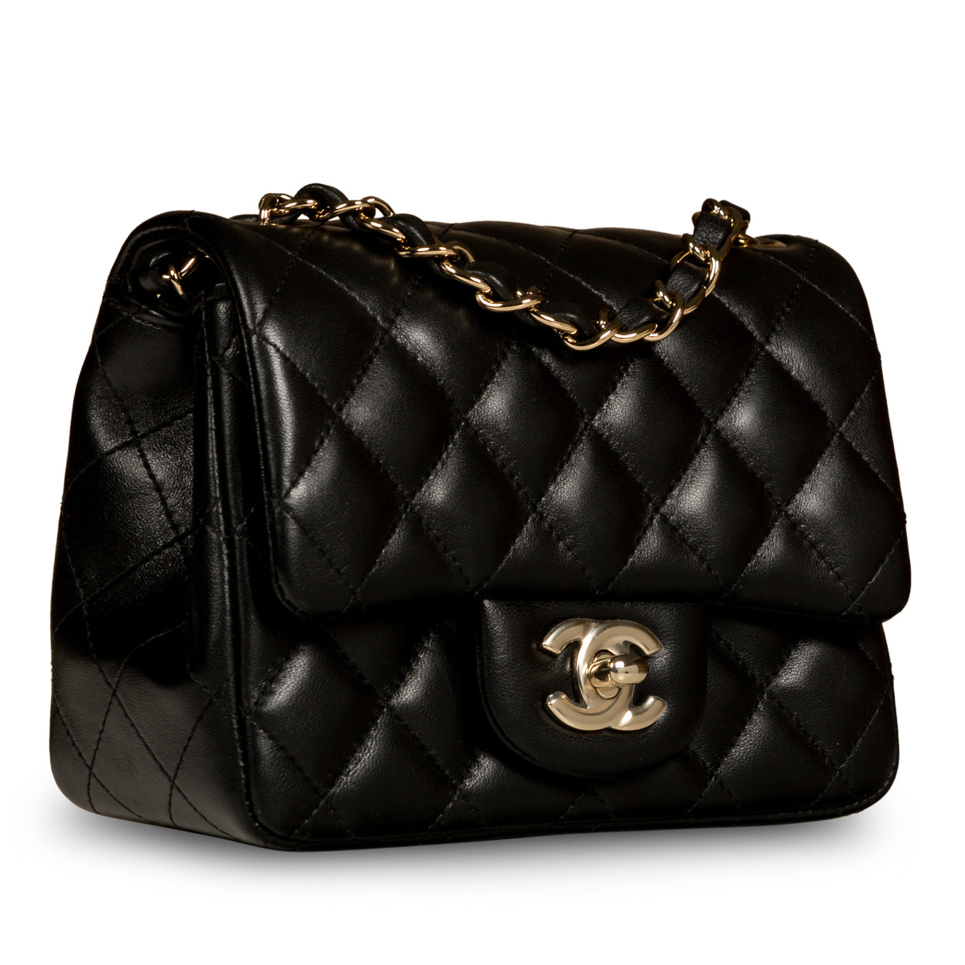 Chanel Classic Flap Lambskin Black Shoulder Bag Style 226