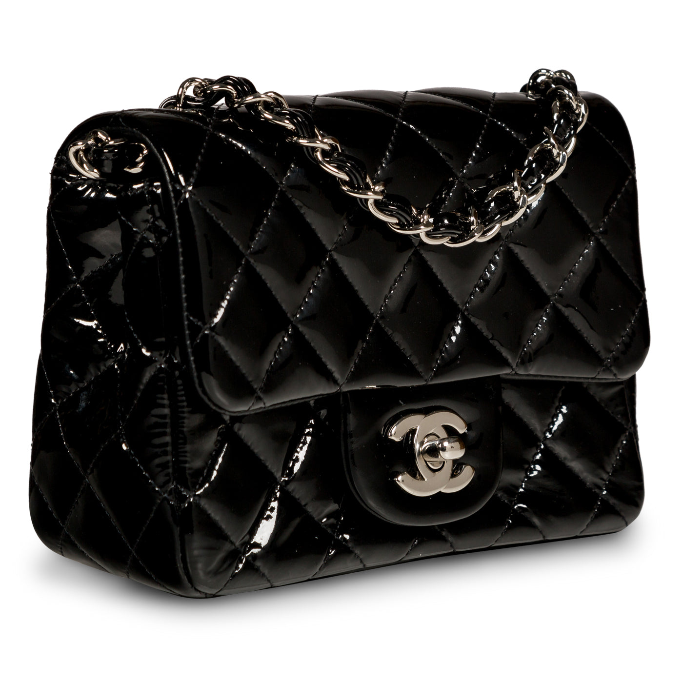 Chanel Classic Flap Patent Leather Black Shoulder Bag Style 9