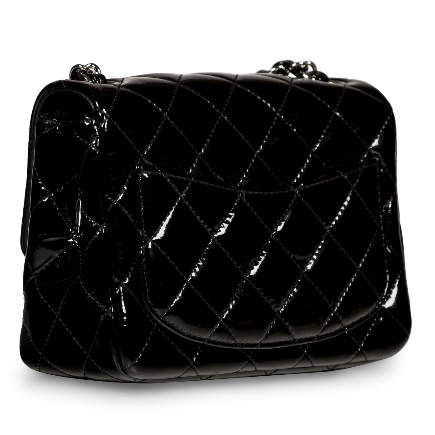 Chanel Classic Flap Patent Leather Black Shoulder Bag Style 10