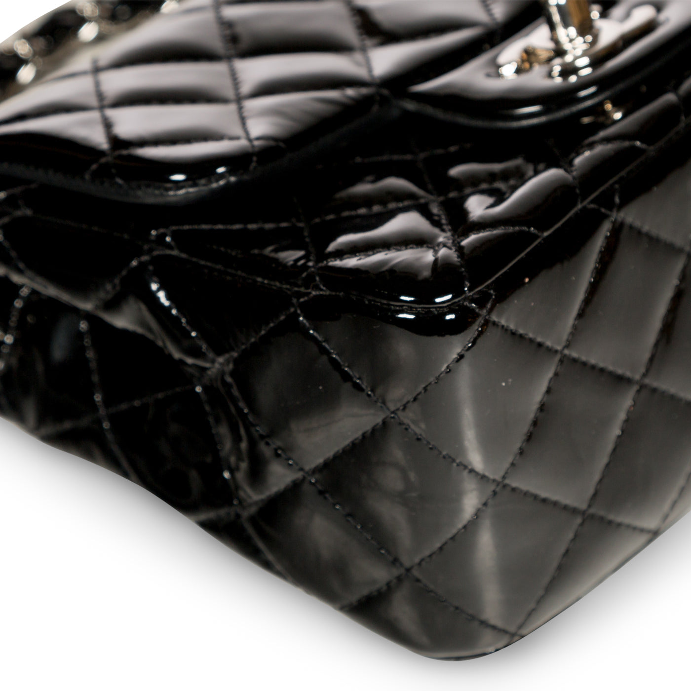Chanel Classic Flap Patent Leather Black Shoulder Bag Style 10