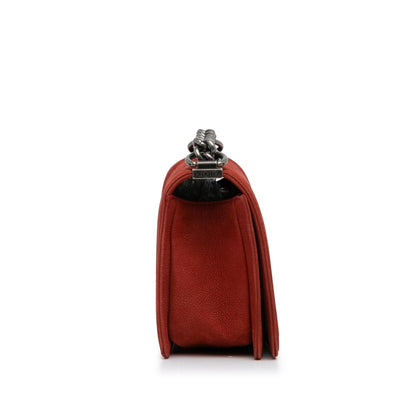 Chanel Boy Caviar Red Shoulder Bag