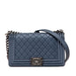 Chanel Boy Lambskin Blue Shoulder Bag